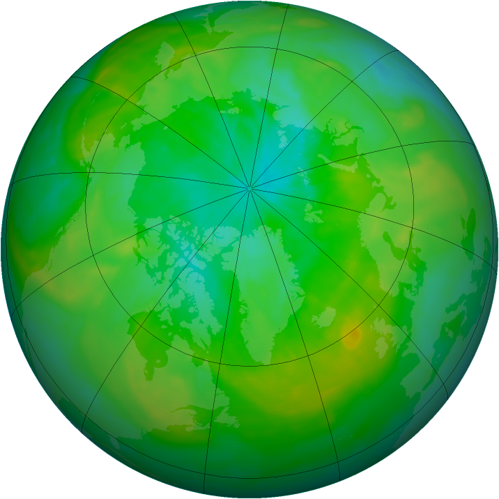 Arctic ozone map for 22 July 2015